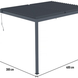 Bioklimatische Schrägpergola mit LED "windsor" - 3 x 4 m - anthrazit – Bild 4
