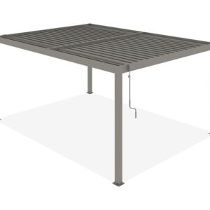 Pergola Aluminium 4x3m verstellbare Lamellen, Belüftung und Sonnenschutz, taupe Piana – Bild 1