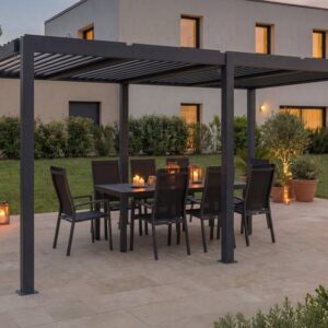 Bioklimatische Pergola 5x3 freistehend Agosta Aluminium grau – Bild 3