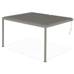 Angebundene bioklimatische Pergola Piana 4x3m aus Aluminium in Taupefarben – Bild 1