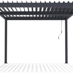 Bioklimatische Pergola mit LED "windsor" aus Aluminium 3 x 4 - grau – Bild 1
