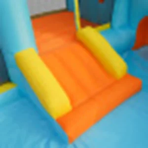 Aufblasbarer Wasserpark für Kinder: Burg, Rutsche und Schwimmbad. Inklusive Gebläse, Maße 405 × 416 × 218 cm, ideal zum Beispiel – Bild 4