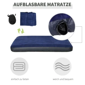 Erhöhtes Campingbett mit Kuppelzelt und Luftmatratze inkl. Pumpe, Taft, Grün, 193 x 136 x 178 cm für Outdoor-Abenteuer – Bild 6