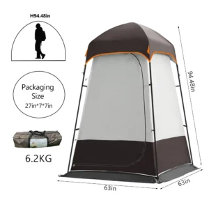 Tragbares Outdoor-Sichtschutz-Duschzelt, doppellagiges Sonnenschutzmittel für Camping, Ankleidezimmer, Toilette, Wandern, Angeln, Picknick – Bild 5