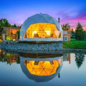 Geodätische Kuppel Manor Gewächshaus Zelt Erholungsort Urlaub Outdoor Glamping Rundzelt Transparent Sternenhimmel Luxus Hotel Kuppel – Bild 3