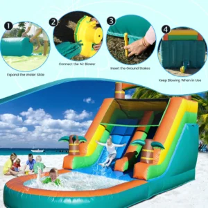 21ft riesige kommerzielle PVC aufblasbare Wasserrutsche Hüpfburg Schwimmbad mit Gebläse kommerzieller Kinderspielplatz Wasserrutsche - AliExpress 26 – Bild 7