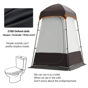 Tragbares Outdoor-Sichtschutz-Duschzelt, doppellagiges Sonnenschutzmittel für Camping, Ankleidezimmer, Toilette, Wandern, Angeln, Picknick – Bild 3