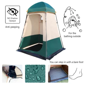Tragbares Outdoor-Sichtschutz-Duschzelt, doppellagiges Sonnenschutzmittel für Camping, Ankleidezimmer, Toilette, Wandern, Angeln, Picknick – Bild 6