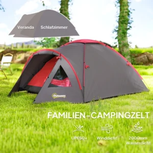 Lichtgewicht 3-persoons waterdichte koepeltent UV50+ 2000 mm waterdichte luifel Familietent voor kamperen – Bild 3