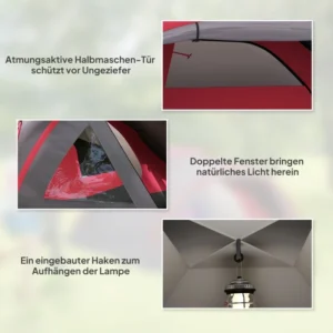Lichtgewicht 3-persoons waterdichte koepeltent UV50+ 2000 mm waterdichte luifel Familietent voor kamperen – Bild 6