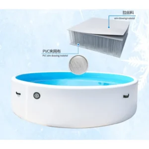 300x100 cm runder aufblasbarer Pool aus Monofilamentmaterial, Outdoor-Familienpool, ideal für sommerlichen Wasserspaß im Garten – Bild 5