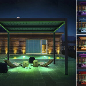 Bioklimatische Pergola mit LED "windsor" aus Aluminium 3 x 4 - grau – Bild 3