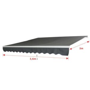 Aufun Gelenkarmmarkise aus Aluminium und Polyester, Sonnenschutz mit Kurbel 360 x 300 cm (Dunkelgrau) – Bild 1