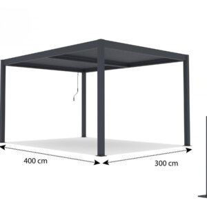 Bioklimatische Pergola mit LED "windsor" aus Aluminium 3 x 4 - grau – Bild 5