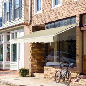 COSTWAY Einziehbare Balkonmarkise 4 x 2,5 m mit UV- und wasserbeständigem Stoff, Aluminiumrahmen, Verstellbarer Winkel 5-35° – Bild 2