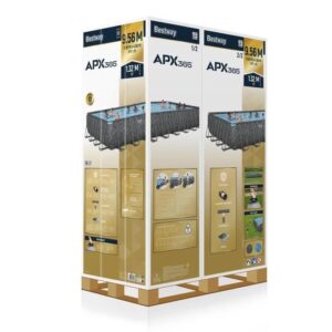 BESTWAY APX 365 Rohrrahmen-Aufstellschwimmbecken-Kit - 956 x 488 x 132 cm - Rechteckig (Sandfilter, 500g Polysphere, Leiter, Abdeckplane) – Bild 9
