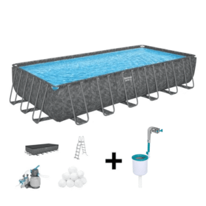 BESTWAY - APX 365™ Aufstell-Pool-Set - 732 x 366 x 132 cm - Rechteckig (Sandfilter, 250 g Polysphere) + Skimmer – Bild 1