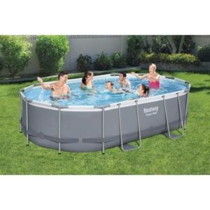 BESTWAY Power Steel™ Aufstellbecken-Set - 488 x 305 x 107 cm - Oval + Frisbee Saugroboter – Bild 3