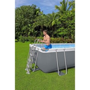 BESTWAY Steel Pro Max™ Aufstellpool-Set - 488 x 244 x 122 cm - Rechteckig (Sandfilter, Leiter, Abdeckung) – Bild 5