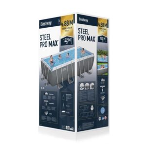 BESTWAY Steel Pro Max™ Aufstellpool-Set - 488 x 244 x 122 cm - Rechteckig (Sandfilter, Leiter, Abdeckung) – Bild 8