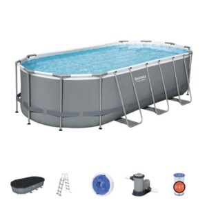 BESTWAY Steel Pro Max™ Ovales Aufstellschwimmbecken-Set - 549 x 274 x 122 cm - Oval (Kartuschenfilter, Abdeckplane, Leiter) – Bild 1