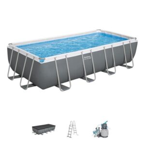 BESTWAY Steel Pro Max Aufstellpool-Set - 549 x 274 x 122 cm - Rechteckig (Sandfilter, Leiter, Abdeckplane) – Bild 1