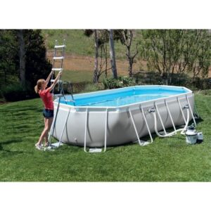 INTEX Frame Pool Set - Prism Frame - 610 x 305 x 122 cm - Oval (Pumpe, Abdeckplane, Bodenschutzmatte und Leiter) - 26798NP – Bild 3