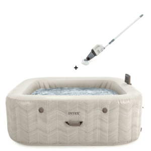 INTEX PureSpa Chevron Aufblasbarer Whirlpool 6 Personen Quadratisch + ZR100 Pool- und Spa-Reiniger – Bild 1