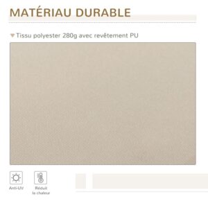 Markise - Outsunny - Manuell einziehbar 395x245 cm Terrasse Kurbel UV-beständig - Aluminium - 395x245 cm - Beige – Bild 6