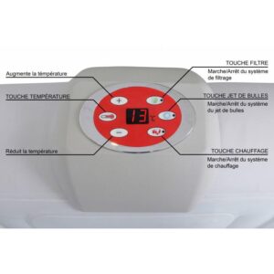 O'SPAZIA Aufblasbarer Whirlpool Quadratisch 6 Personen - Bis zu 40°C - Bereit in 5 Minuten - Schwarz – Bild 5