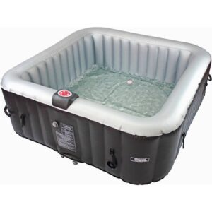 HABITAT ET JARDIN Aufblasbarer Whirlpool mit schwimmendem LED-Ring "Nice" - 6 Personen - Grau/Schwarz – Bild 1