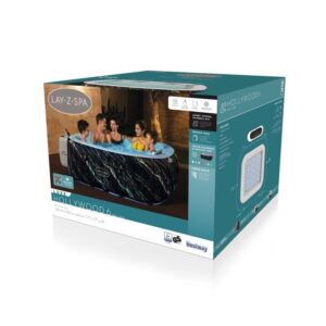 BESTWAY Lay-Z-Spa Hollywood Aufblasbarer Whirlpool Quadratisch 4-6 Personen - 180x180x66 cm - Schwarz Marmoriert mit LED – Bild 8