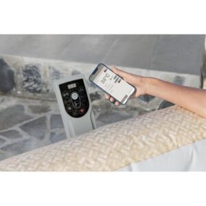 BESTWAY Lay-Z-Spa Rome Aufblasbarer Whirlpool - 180 Airjets - 201 x 201 x 71 cm - 5-7 Personen - Quadratisch - Sand – Bild 4