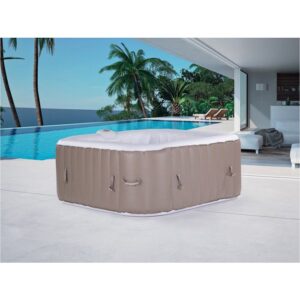 HABITAT ET JARDIN Aufblasbarer Whirlpool MONACO PVC 6 Personen - Taupe/Creme – Bild 2