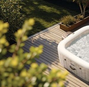 INTEX PureSpa Chevron Quadratischer Aufblasbarer Whirlpool 6 Personen mit Blasen – Bild 3
