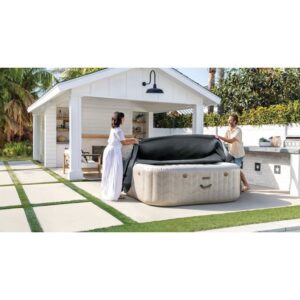 INTEX PureSpa Chevron Quadratischer Aufblasbarer Whirlpool 6 Personen mit Blasen – Bild 4