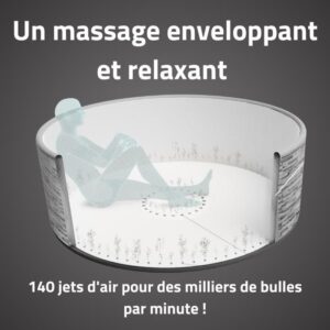 BESTWAY Lay-Z-Spa Vancouver AirJet Plus Aufblasbarer Whirlpool Rund mit WLAN - 3-5 Personen - Steindekor – Bild 4