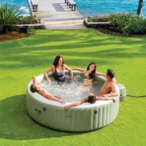 INTEX PureSpa Olive Aufblasbarer Whirlpool 8 Personen - 170 Blasendüsen – Bild 3