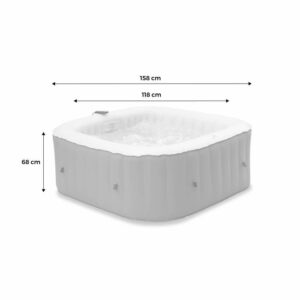 MSPA Aufblasbarer Whirlpool Quadratisch Fjord 4 - 4 Personen - Frostschutzsystem + Plane - 160 cm - PVC – Bild 6
