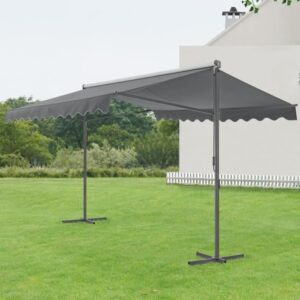 Freistehende Doppelpultmarkise Selenizza 300 x 300 x 260 cm Dunkelgrau – Bild 2