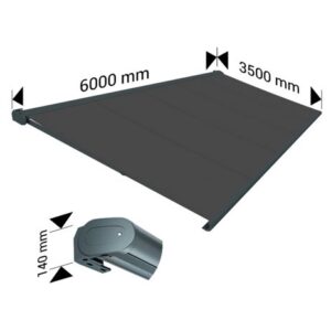 Markise mit Vollkassette PROTECT 2 LED Grau 6x3,5m Motorisiert + LED - Stoff Grau – Bild 4