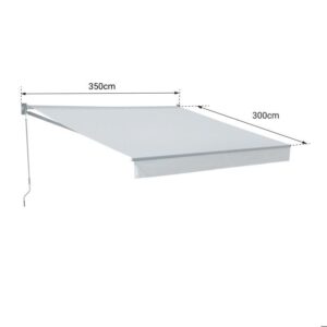 Markise SAULE 3,5 × 3m - Anthrazitstoff und graues Gestell – Bild 5
