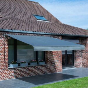 Markise SAULE 3,5 × 3m - Anthrazitstoff und graues Gestell – Bild 6