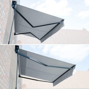 Markise SAULE 3,5 × 3m - Grauer Stoff und graues Gestell – Bild 3