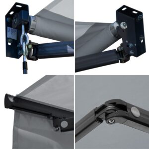Markise SAULE 3,5 × 3m - Grauer Stoff und graues Gestell – Bild 4