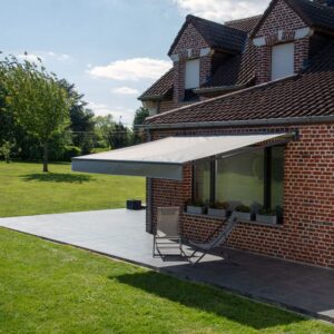 Markise SAULE 3,5 × 3m - Grauer Stoff und graues Gestell – Bild 6