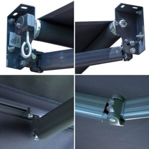 Markise SAULE 3,95 × 3m - Anthrazitstoff und graues Gestell – Bild 4