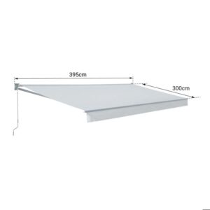 Markise SAULE 3,95 × 3m - Anthrazitstoff und graues Gestell – Bild 5