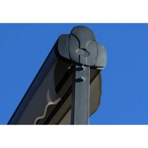 Doppelpultmarkise motorisiert 4x2x3 m - Grauer Stoff und texturiertes anthrazitgraues Gestell - GARDEN OMBRAZUR – Bild 3